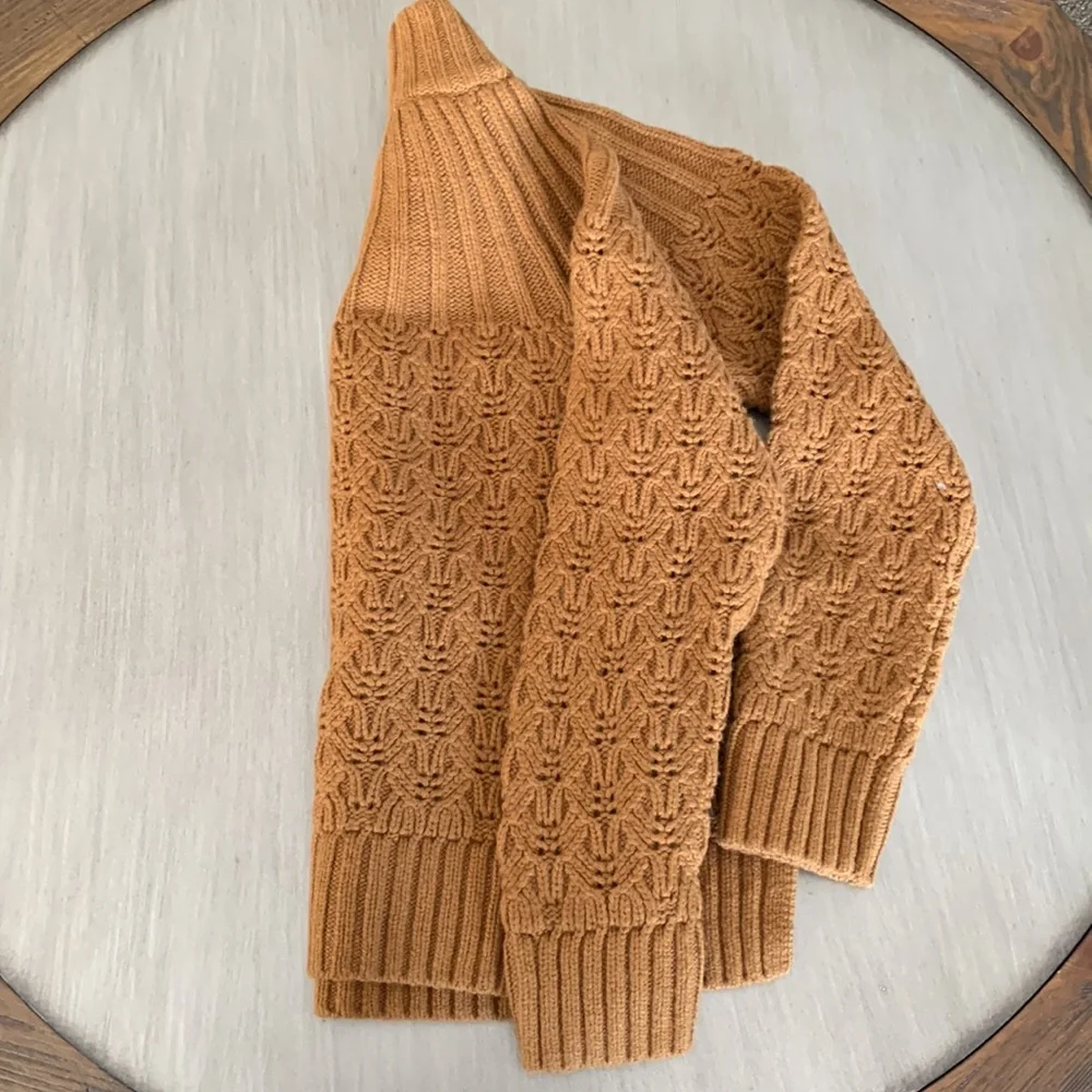 Madewell Pointelle Stitch-Mix Mockneck Sweater Woven Beautiful Interlock Sz S - Picture 8 of 9